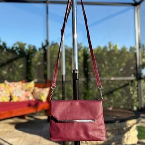 Nine West Crossbody / Clutch Bag | Burgundy | Good Condition | Link Chain